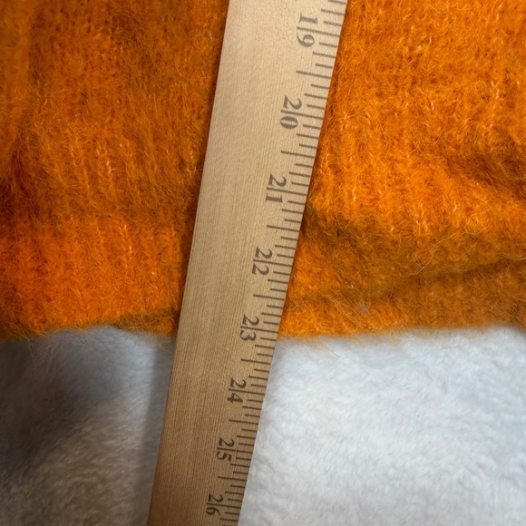H&M Sweater Womens Size Large Orange Alpaca Blend Pullover Gorpcore Boxy - Picture 5 of 6